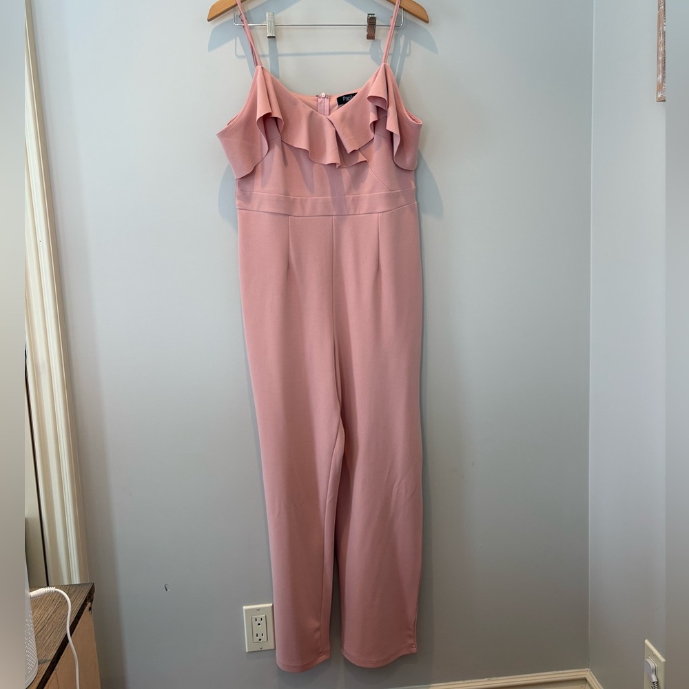 Chic Blush Ruffle Jumpsuit